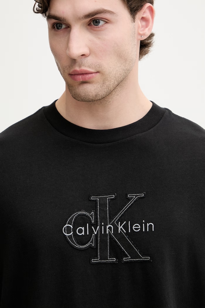 Calvin Klein Jeans tričko pánske bavlnené čierna LV04RG814G