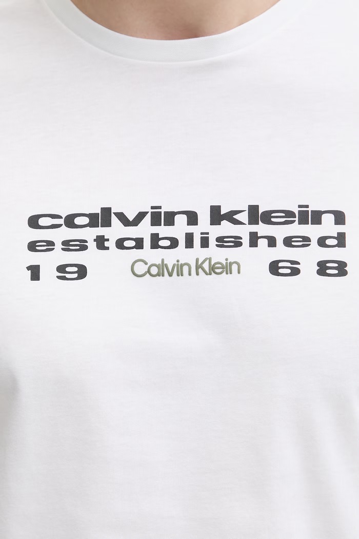 Calvin Klein Jeans tričko pánske bavlnené LV04RG800G biela