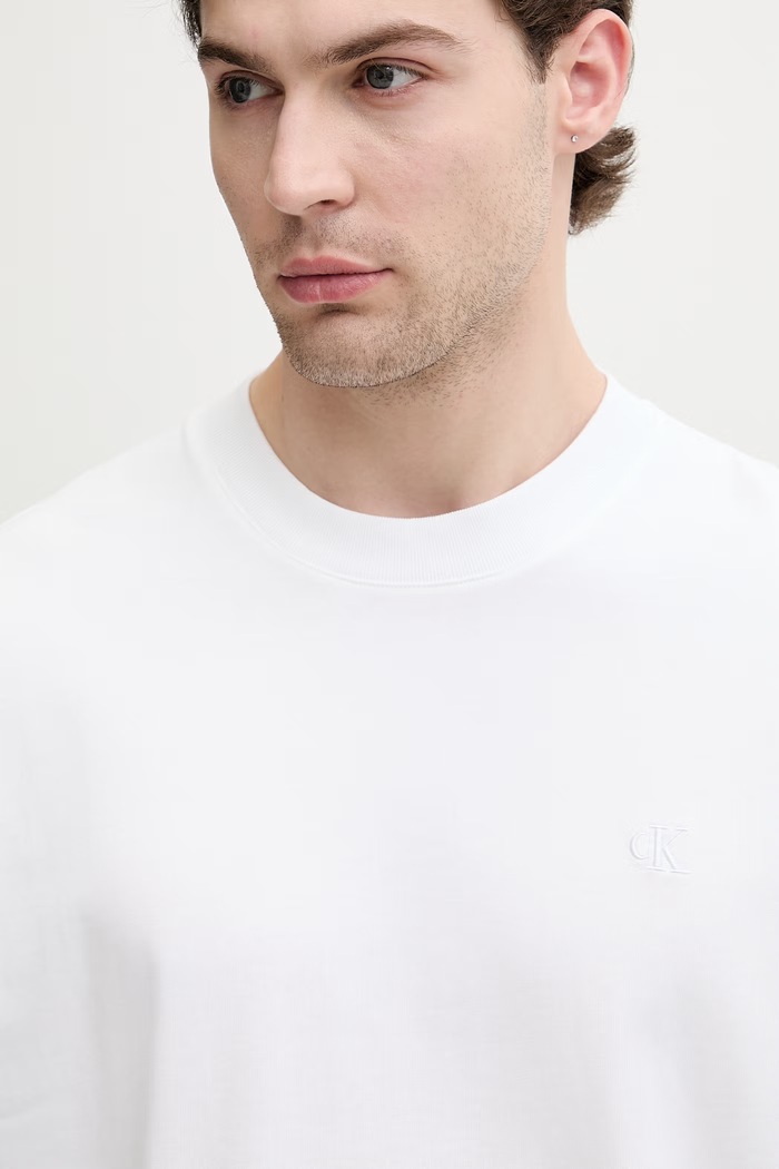 Calvin Klein Jeans tričko pánske bavlnené biela LV04RAB806
