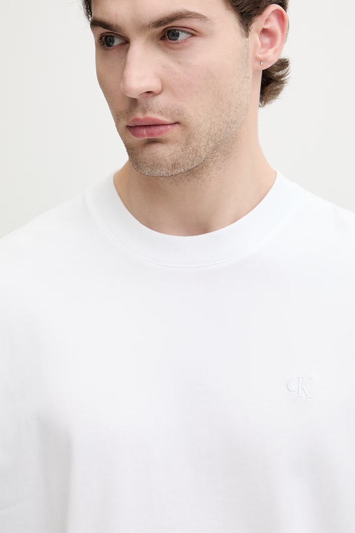 Calvin Klein Jeans tričko pánske bavlnené biela LV04RAB806