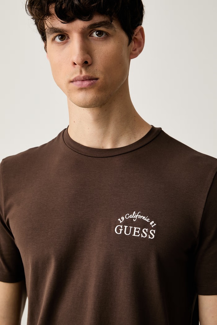 Guess футболка для мужчин с хлопком STAN коричневый Z6YI24.K5077