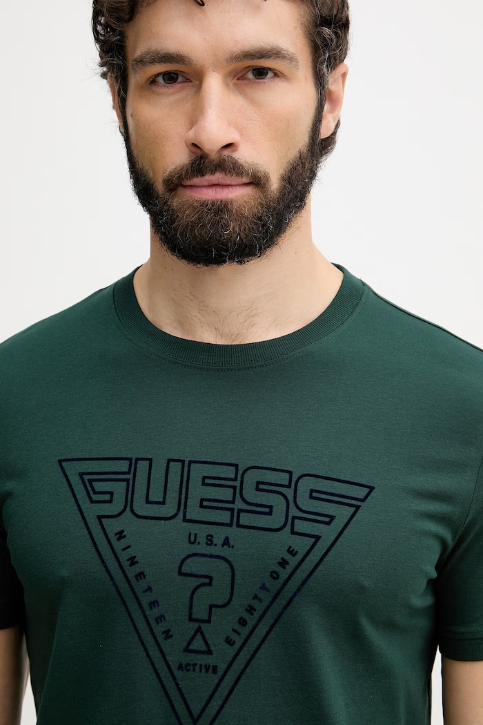 Guess tričko pánske bavlnené MIKEN zelená Z6YI20.K5016