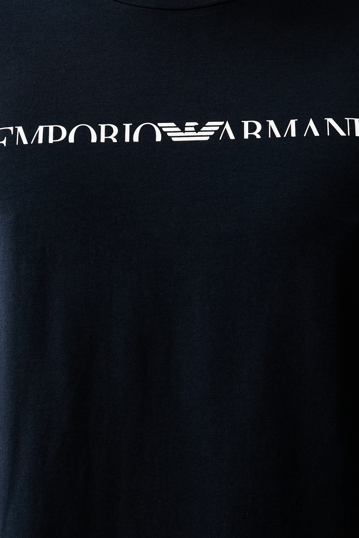 Emporio Armani Underwear lounge tričko pánske bavlnené s elastanom tmavomodrá EM000377.AF25030