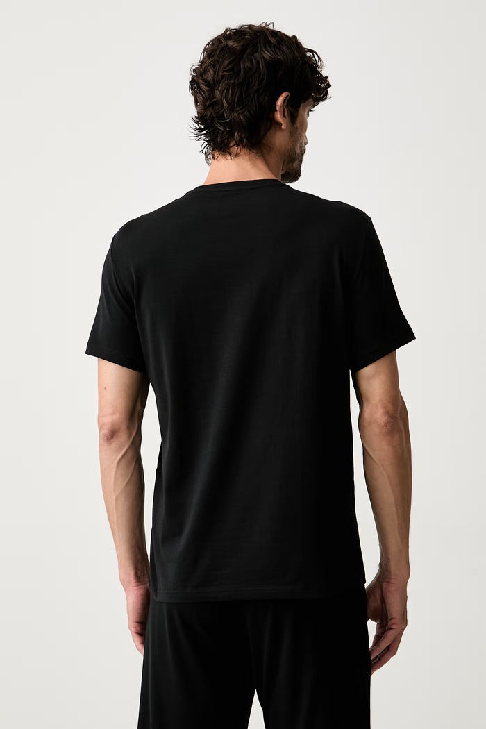 Emporio Armani Underwear T-shirt lounge męski bawełniany z elastanem EM000377.AF25030 czarny AW26