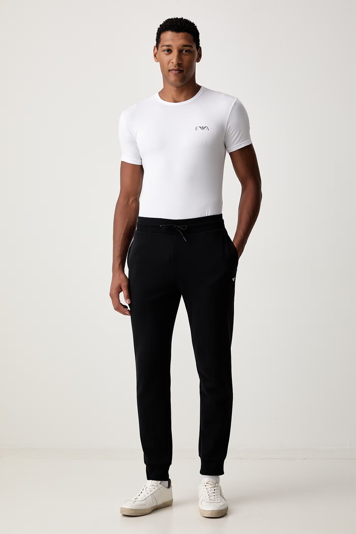 Odzież Emporio Armani Underwear T-shirt lounge męski bawełniany z elastanem EM001849.AF25018 biały