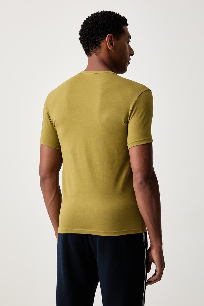 Emporio Armani Underwear T-shirt lounge męski bawełniany z elastanem granatowy EM001849.AF25018