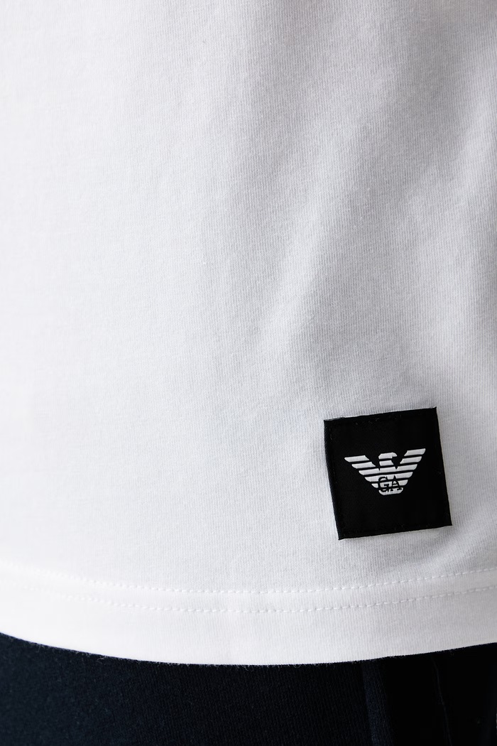 Emporio Armani Underwear T-shirt męski bawełniany z elastanem 2-pack EM000391.AF25033 biały