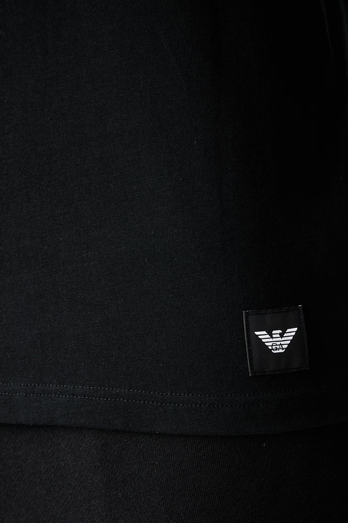 Emporio Armani Underwear T-shirt męski bawełniany z elastanem 2-pack EM000391.AF25033 czarny