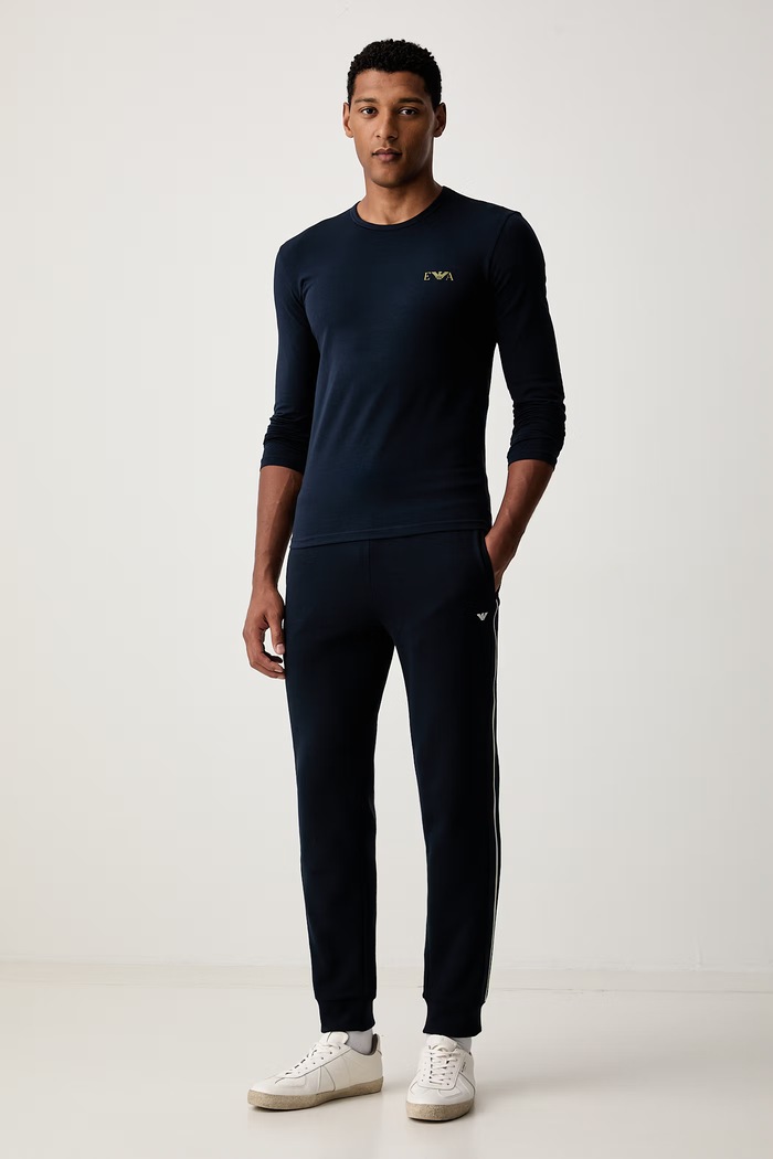 Emporio Armani Underwear longsleeve lounge męski EM000383.AF25018 granatowy AW26