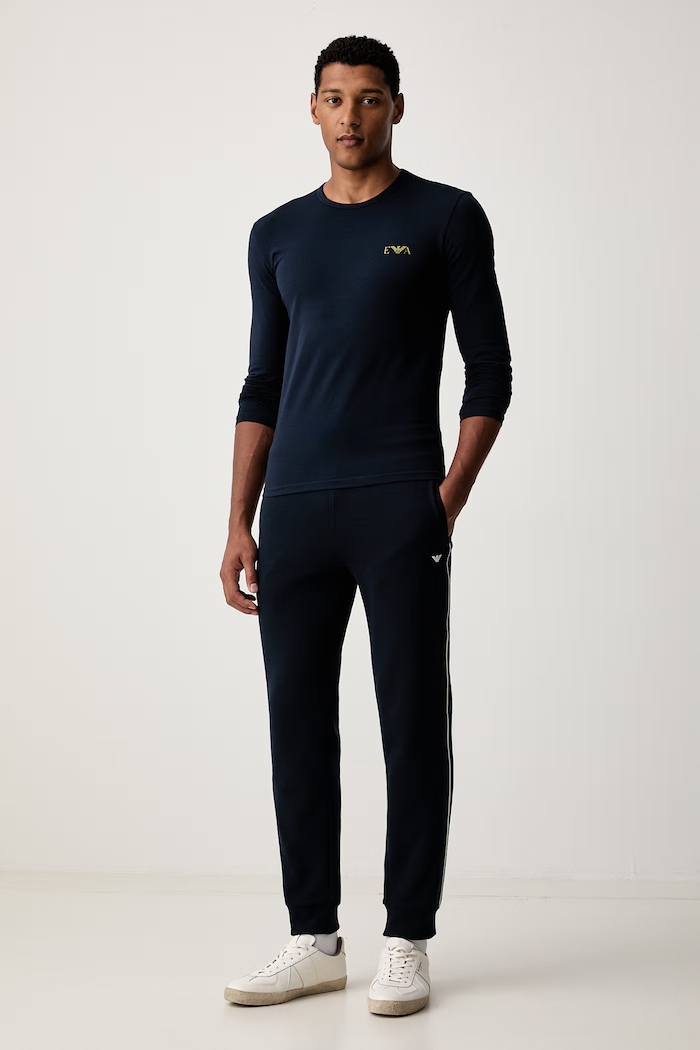 Emporio Armani Underwear longsleeve lounge męski EM000383.AF25018 granatowy AW26