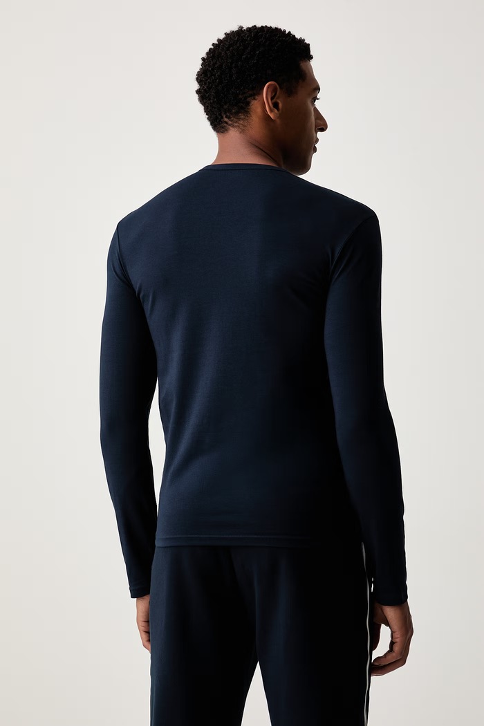 Odzież Emporio Armani Underwear longsleeve lounge męski EM000383.AF25018 granatowy
