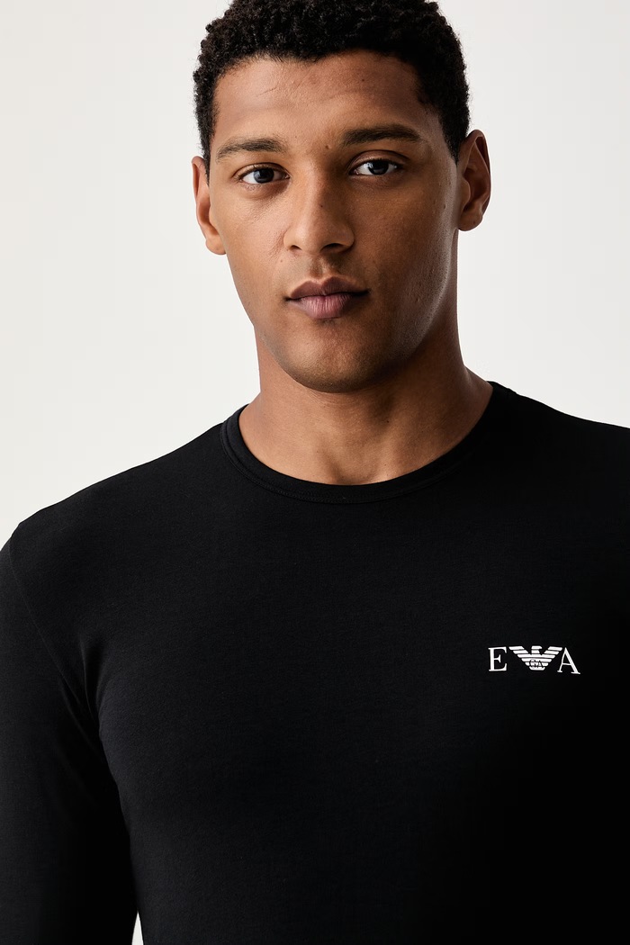 Emporio Armani Underwear longsleeve lounge męski czarny EM000383.AF25018