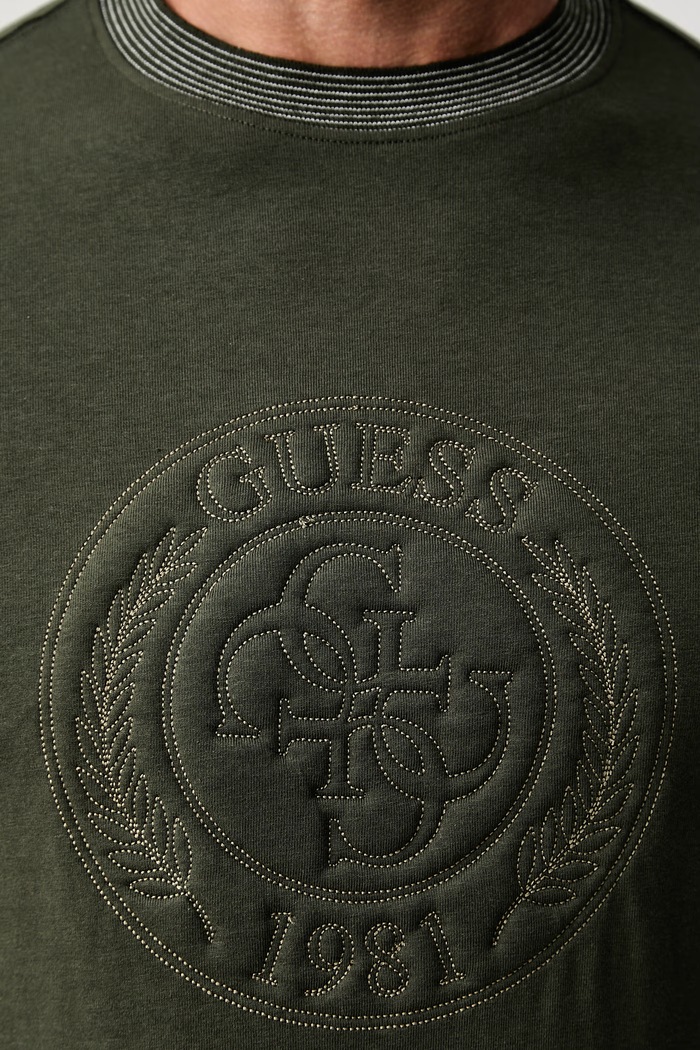 Guess T-shirt damski bawełniany M6YI52.K4238 zielony