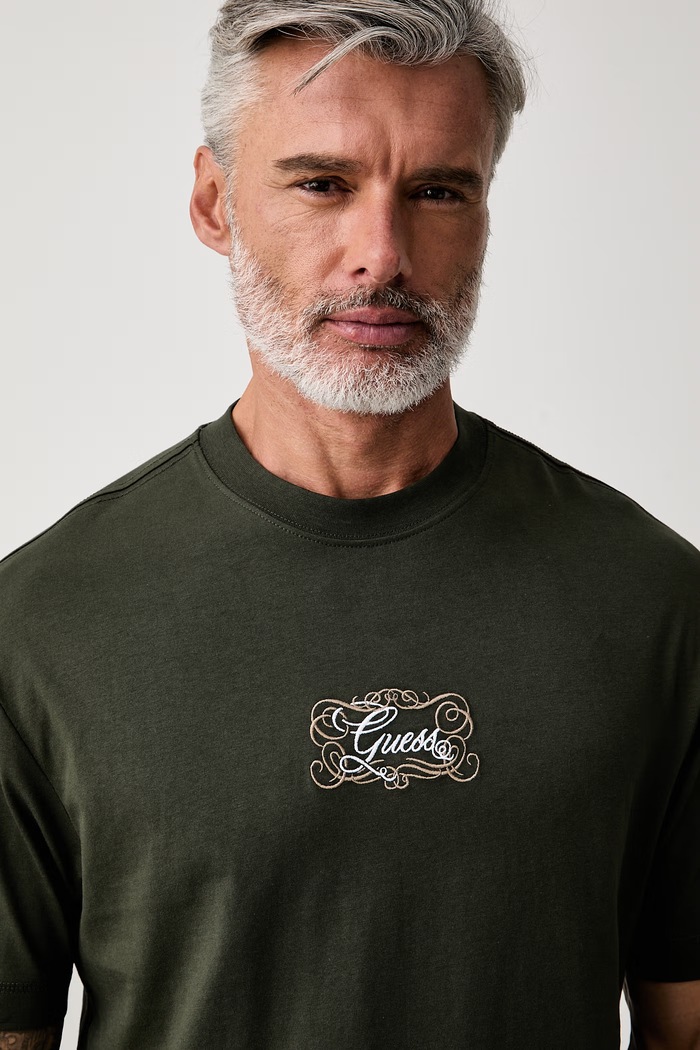 Guess T-shirt bawełniany zielony M6YI50.K4236