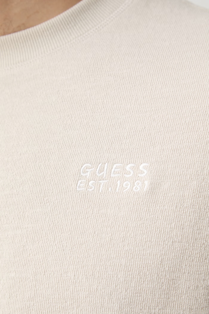 Guess T-shirt swetrowy męski bawełniany M6YI39.K4225 beżowy