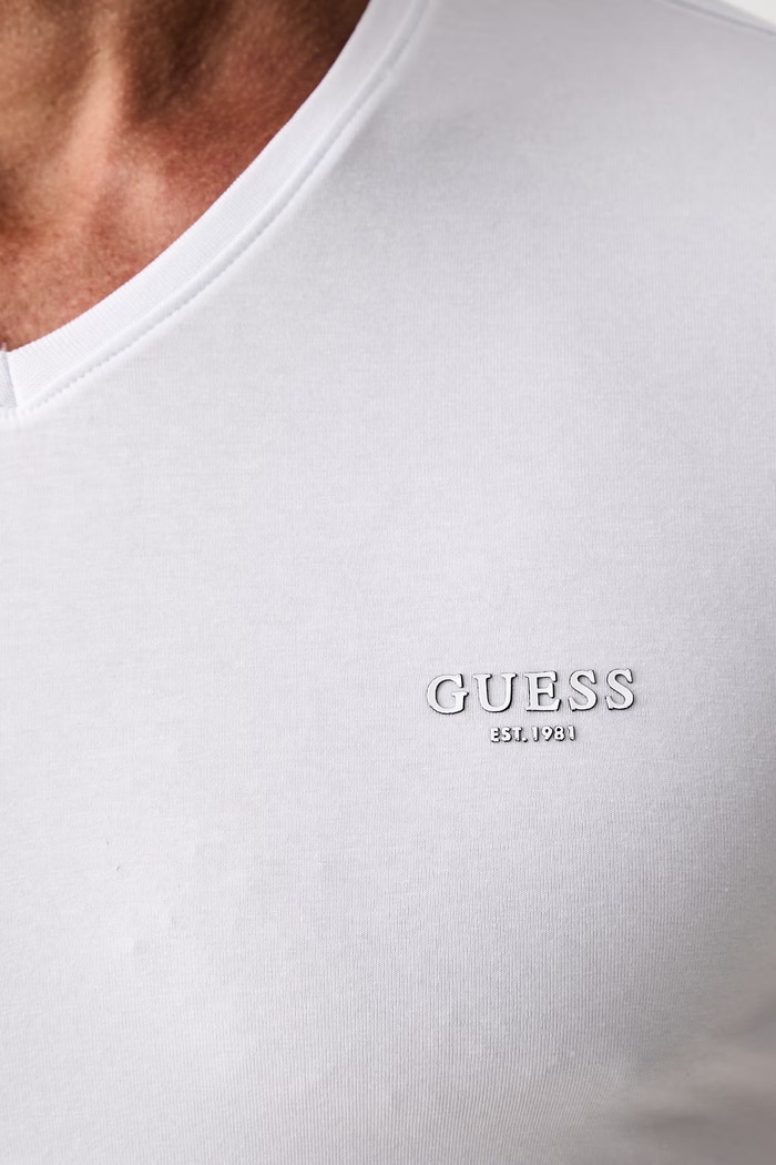 Guess T-shirt męski z bawełną M6YI32.K3735 biały
