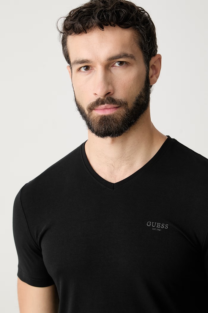 Guess majica za muškarce s pamukom crna M6YI32.K3735