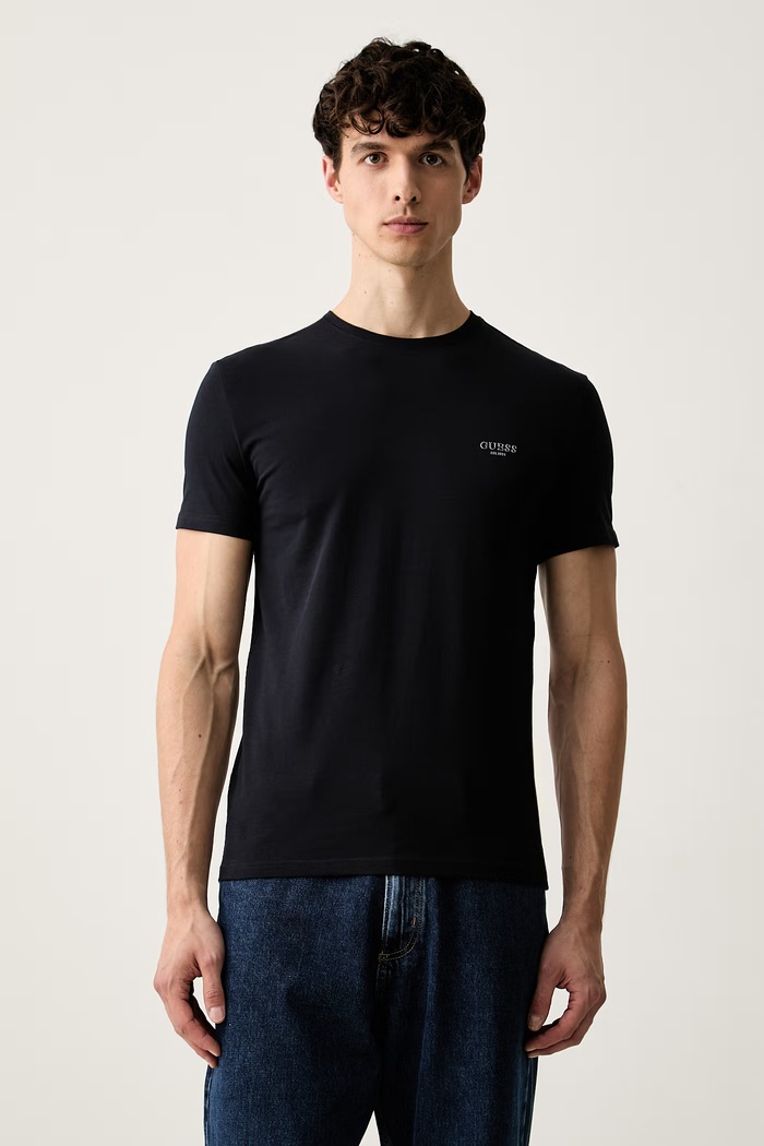 Guess тениска мъжка от памук с еластан тъмносин M6YI24.K3728