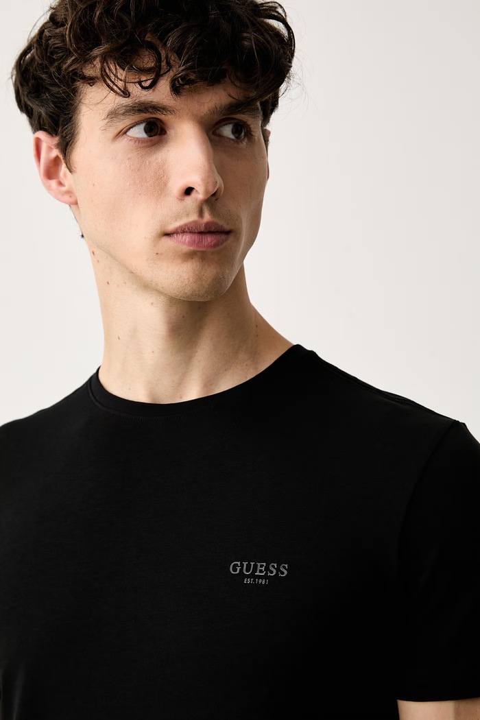 Guess kratka majica moška bombažna z elastanom črna M6YI24.K3728