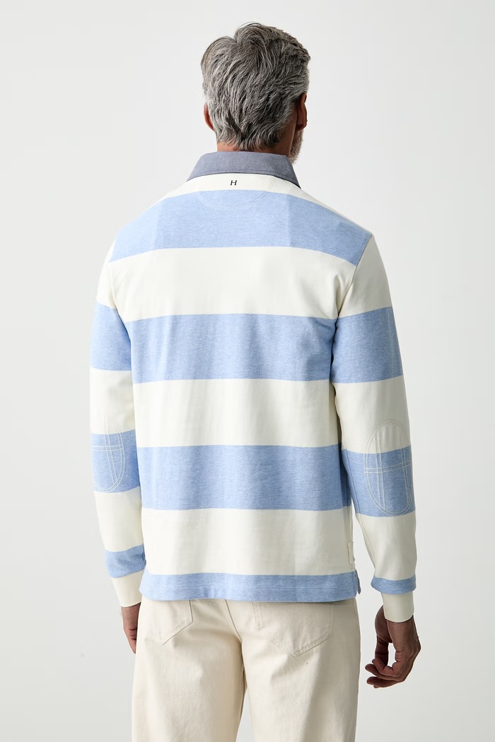 Odzież Hackett London longsleeve męski bawełniany HM5700018 niebieski