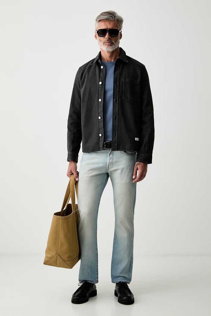 Hackett London T-shirt męski bawełniany HM5000128 niebieski AW26