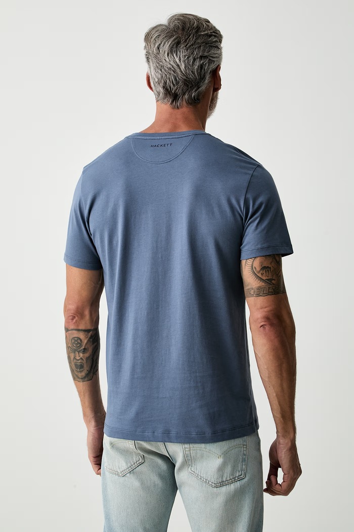 Odzież Hackett London T-shirt męski bawełniany HM5000128 niebieski
