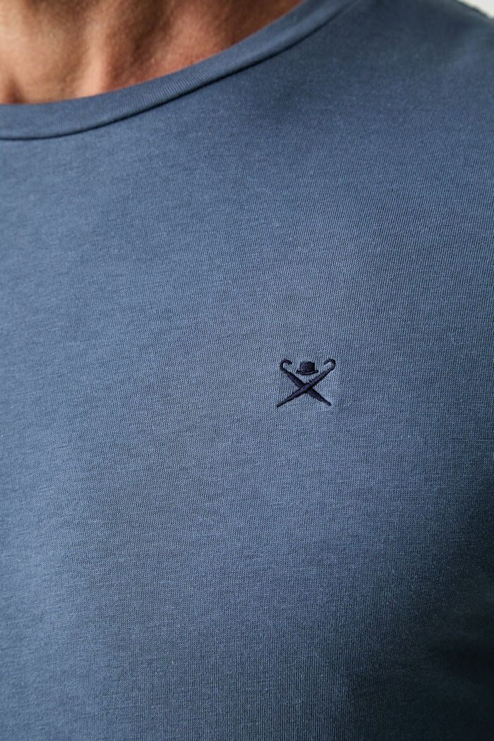 Hackett London T-shirt męski bawełniany HM5000128 niebieski