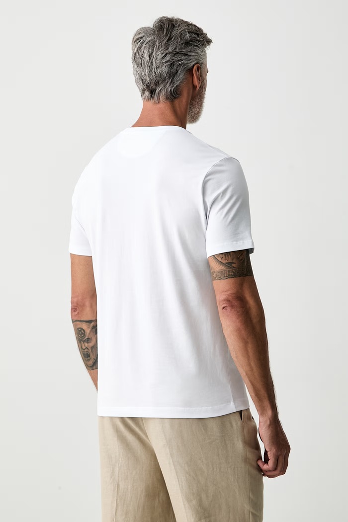 Odzież Hackett London T-shirt męski bawełniany HM5000071 biały