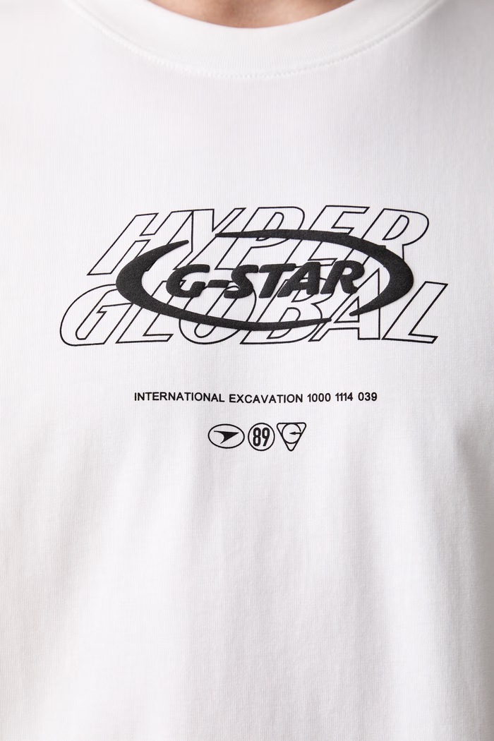 G-Star футболка для мужчин из хлопка Hyper gr relaxed D29377.E385 белый