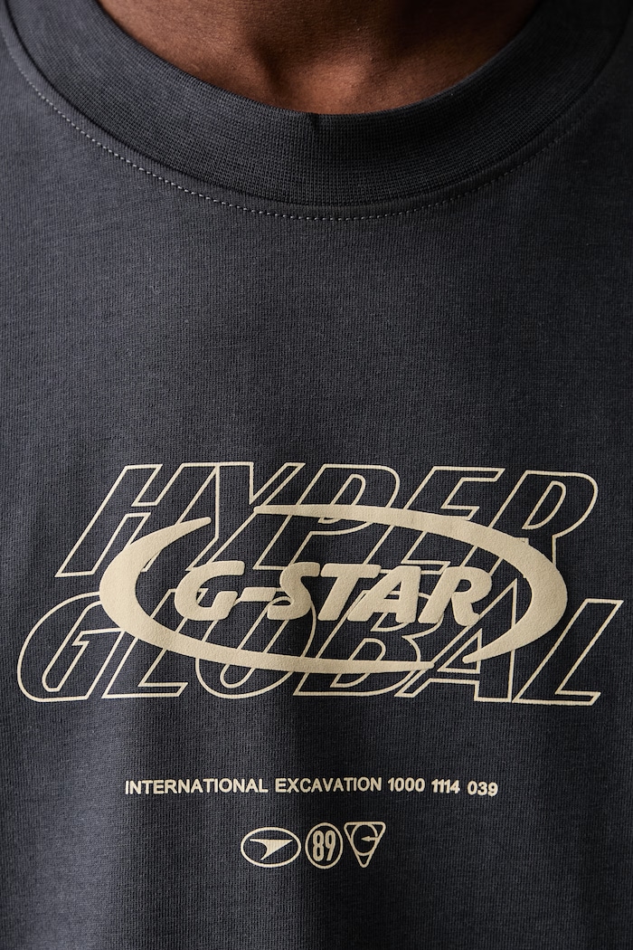 G-Star tričko pánske bavlnené Hyper gr relaxed D29377.E385 sivá