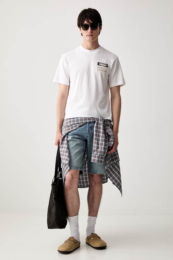 G-Star t-shirt ανδρικό βαμβακερό Box globe gr D28922.D975 λευκό AW26