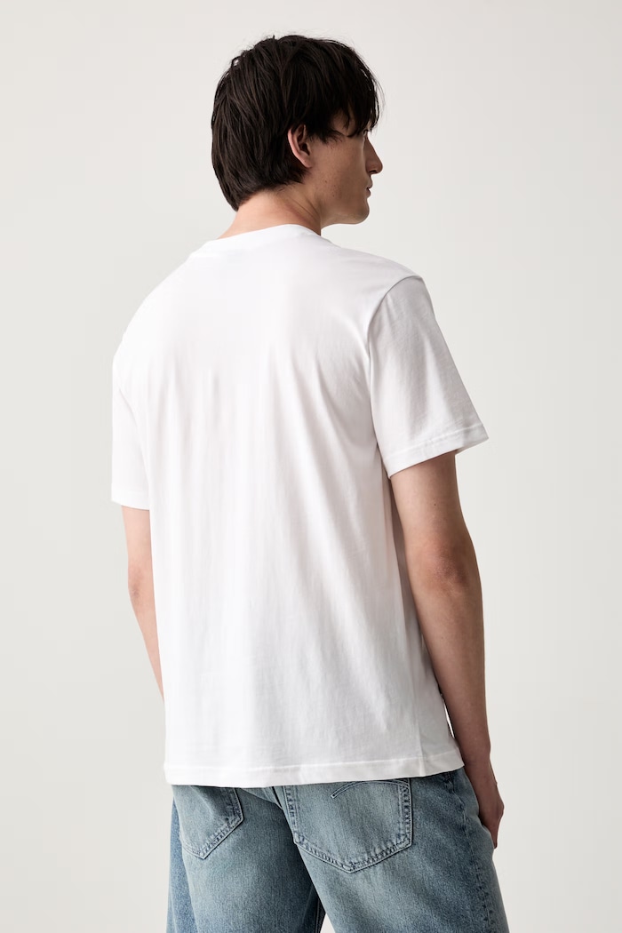 Ρούχα G-Star t-shirt ανδρικό βαμβακερό Box globe gr D28922.D975 λευκό