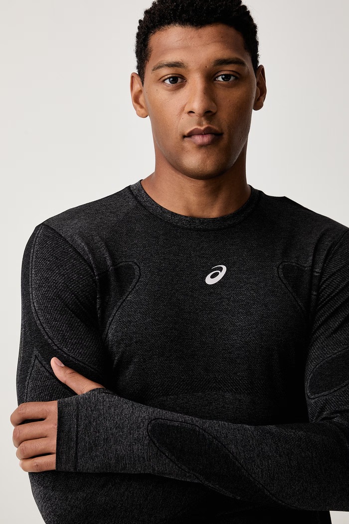 Asics longsleeve treningowy męski ROAD SEAMLESS LS TOP czarny 2011D356.001