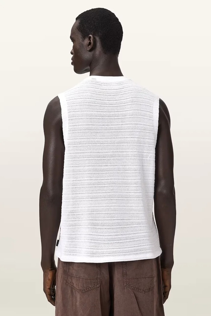 AllSaints top pánský bavlněný COVE M016JE bílá AW26