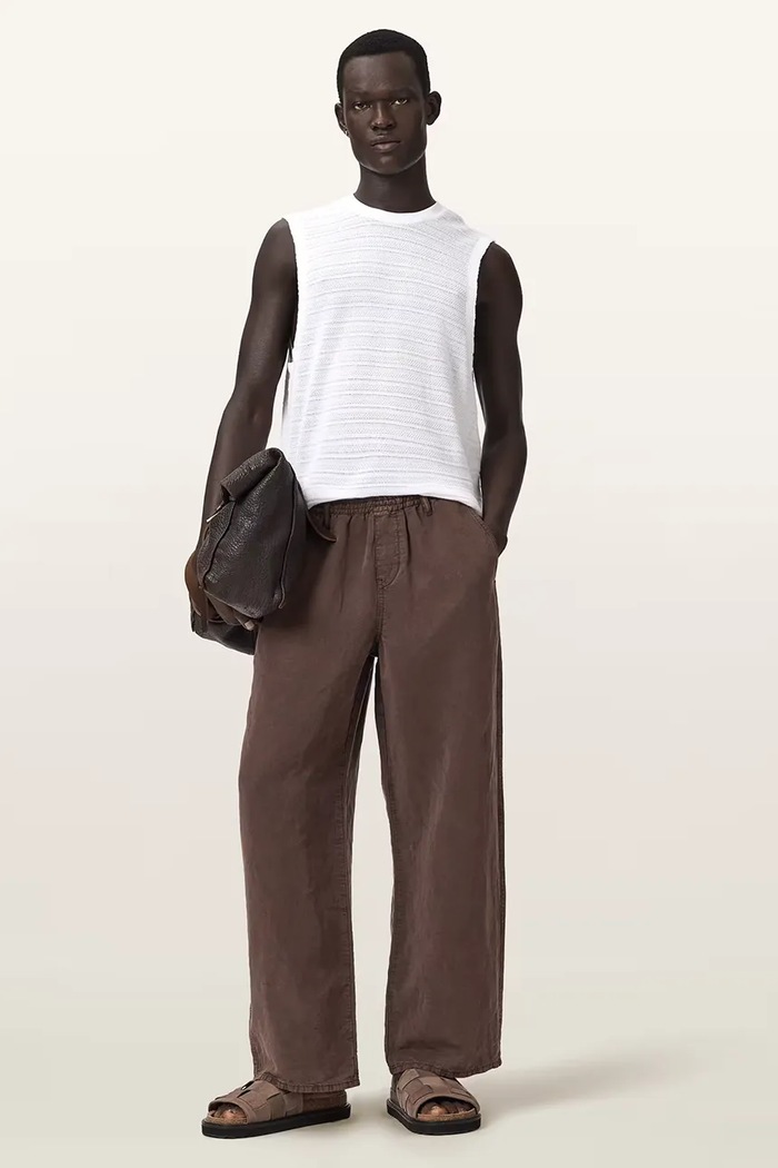 Oblečení AllSaints top pánský bavlněný COVE M016JE bílá