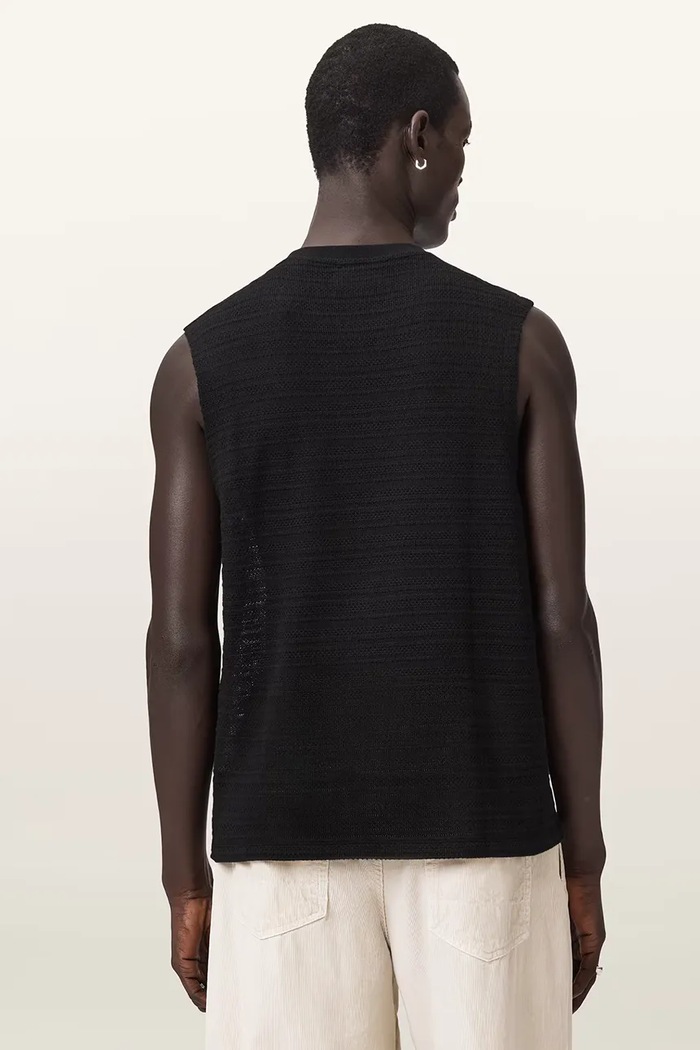AllSaints top pánský bavlněný COVE M016JE černá AW26