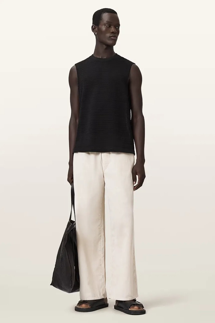 Oblečení AllSaints top pánský bavlněný COVE M016JE černá