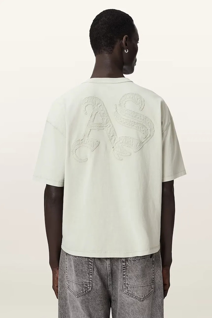 AllSaints tričko pánske bavlnené INSIGNIA M092PE zelená AW26