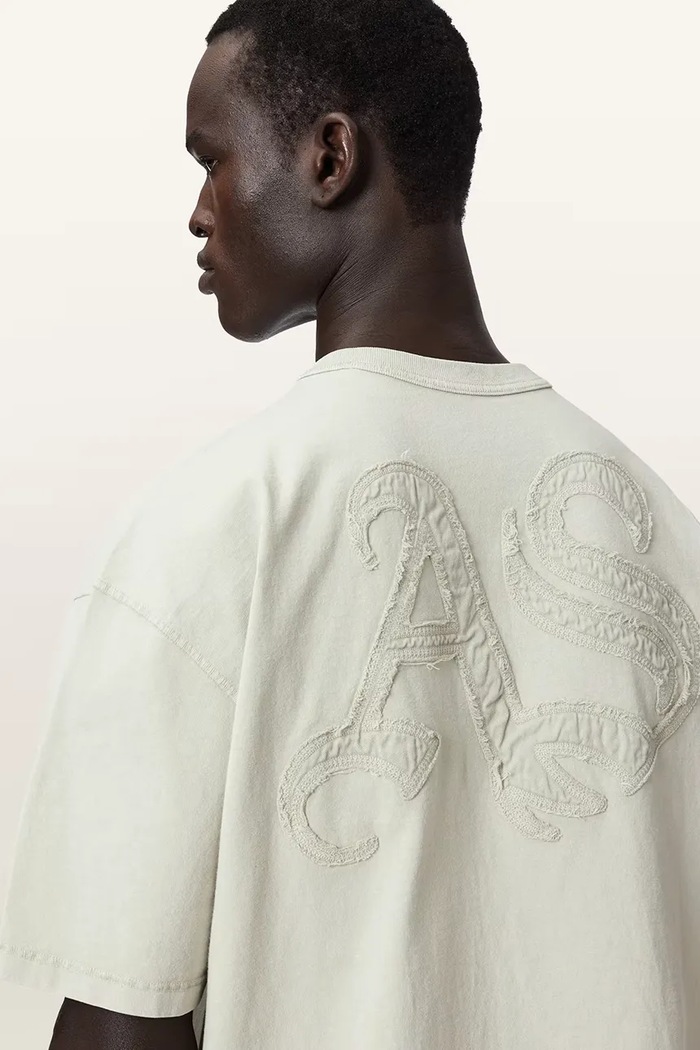 AllSaints tričko pánske bavlnené INSIGNIA M092PE zelená