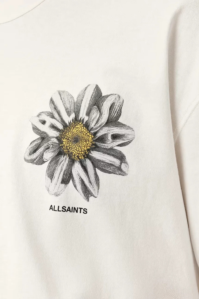 AllSaints футболка оверсайз мужская хлопковая PETALS M062PE