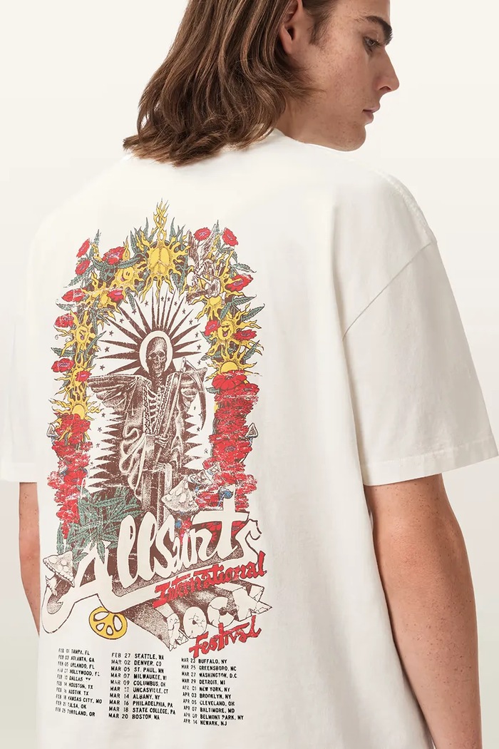 AllSaints футболка оверсайз для мужчин из хлопка ROQUE M054PE