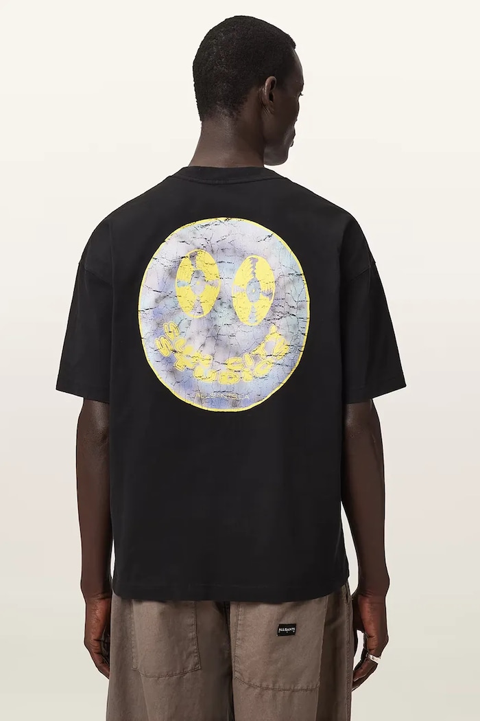 AllSaints T-shirt męski bawełniany SPINNER M052PE czarny AW26
