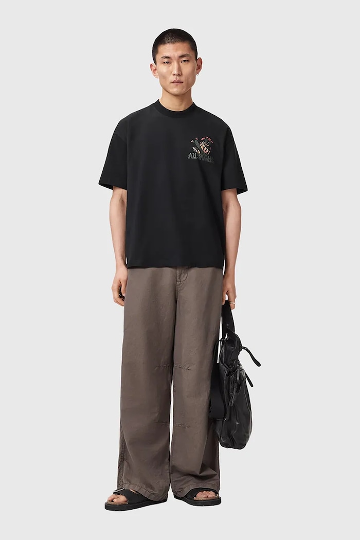 Ρούχα AllSaints Oversize t-shirt ανδρικό βαμβακερό CACTI M044PE μαύρο