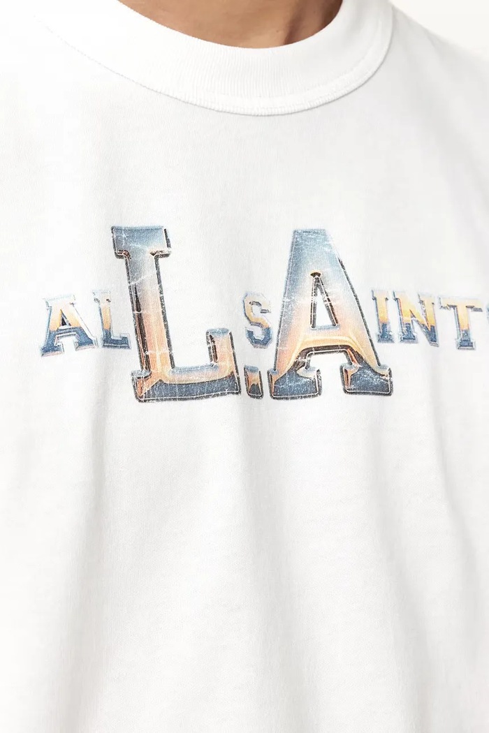 AllSaints tričko pánske bavlnené ANGELINO M041PE biela