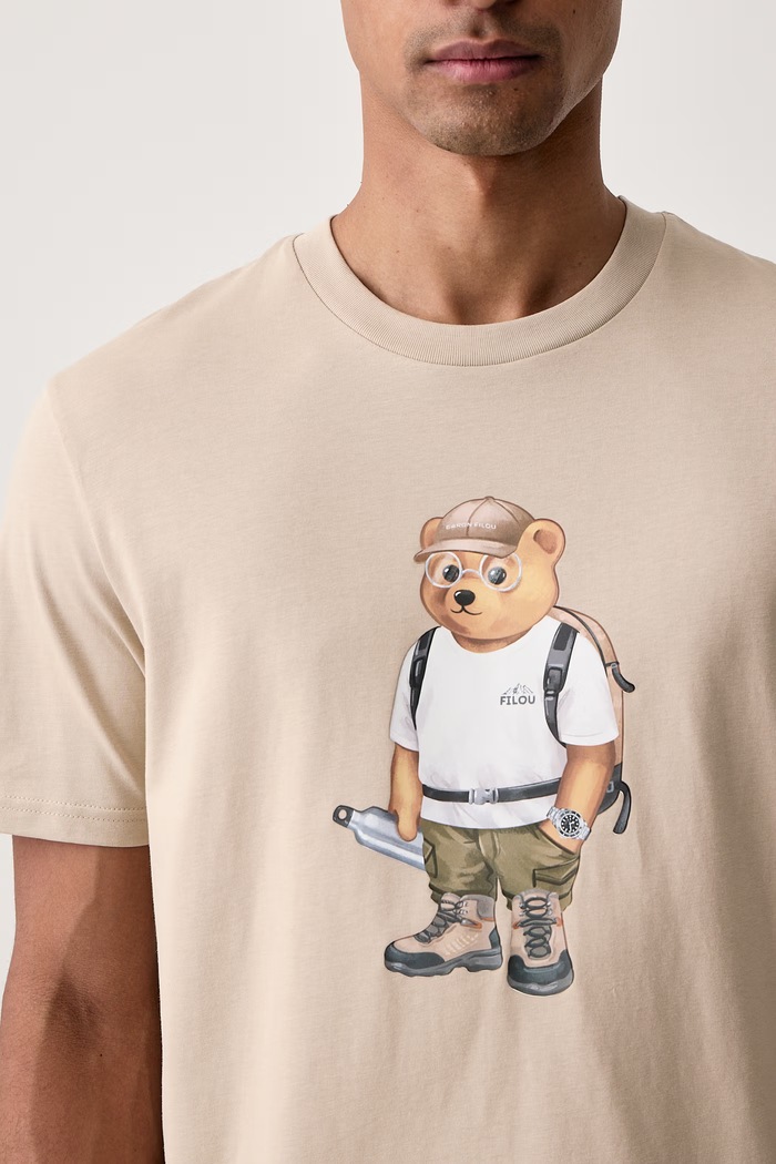 T-shirt bawełniany Baron Filou 000013295 beżowy