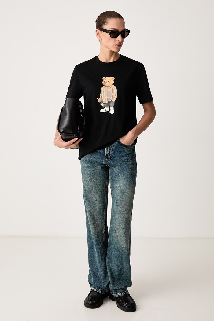 T-shirt bawełniany Baron Filou 000009824 czarny