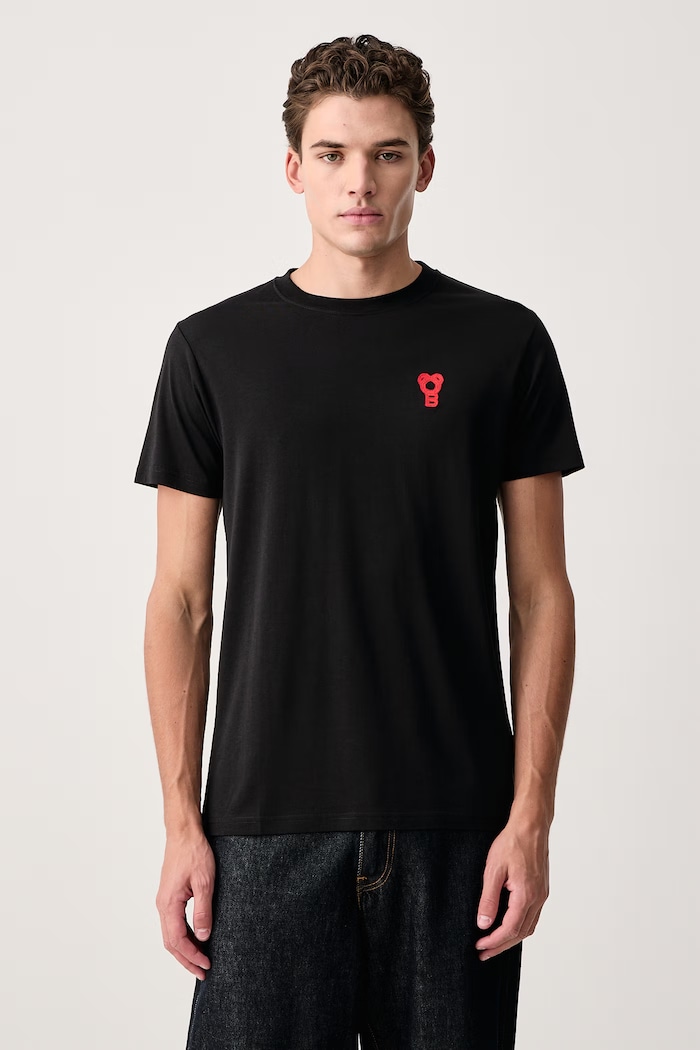 Baron Filou T-shirt męski z lyocellem czarny 000017365