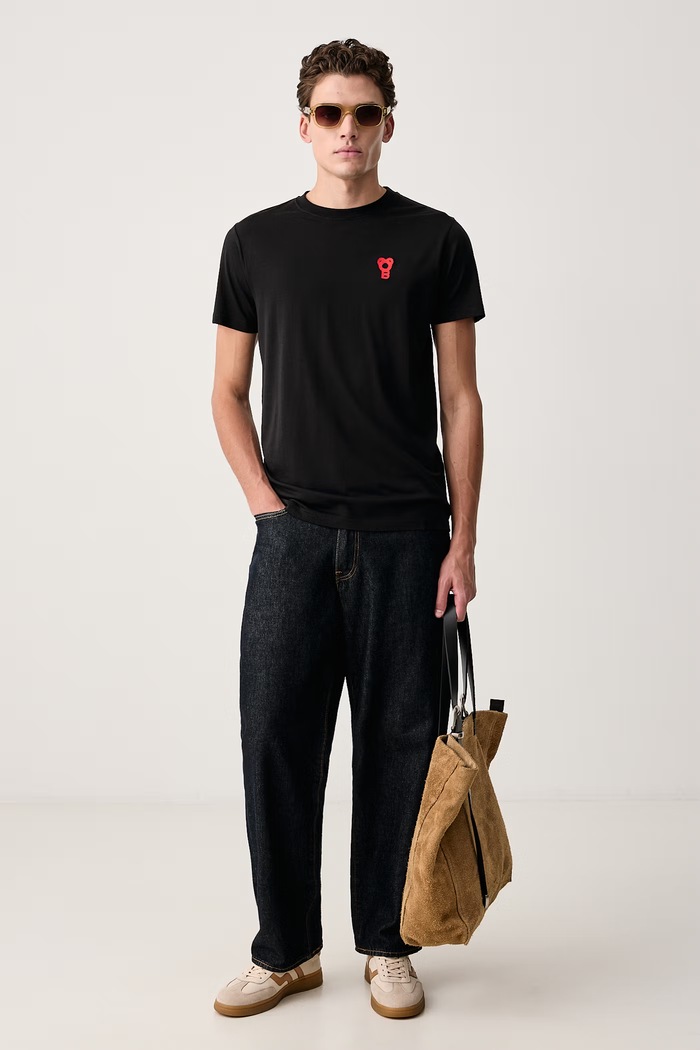 Baron Filou T-shirt męski z lyocellem 000017365 czarny AW26