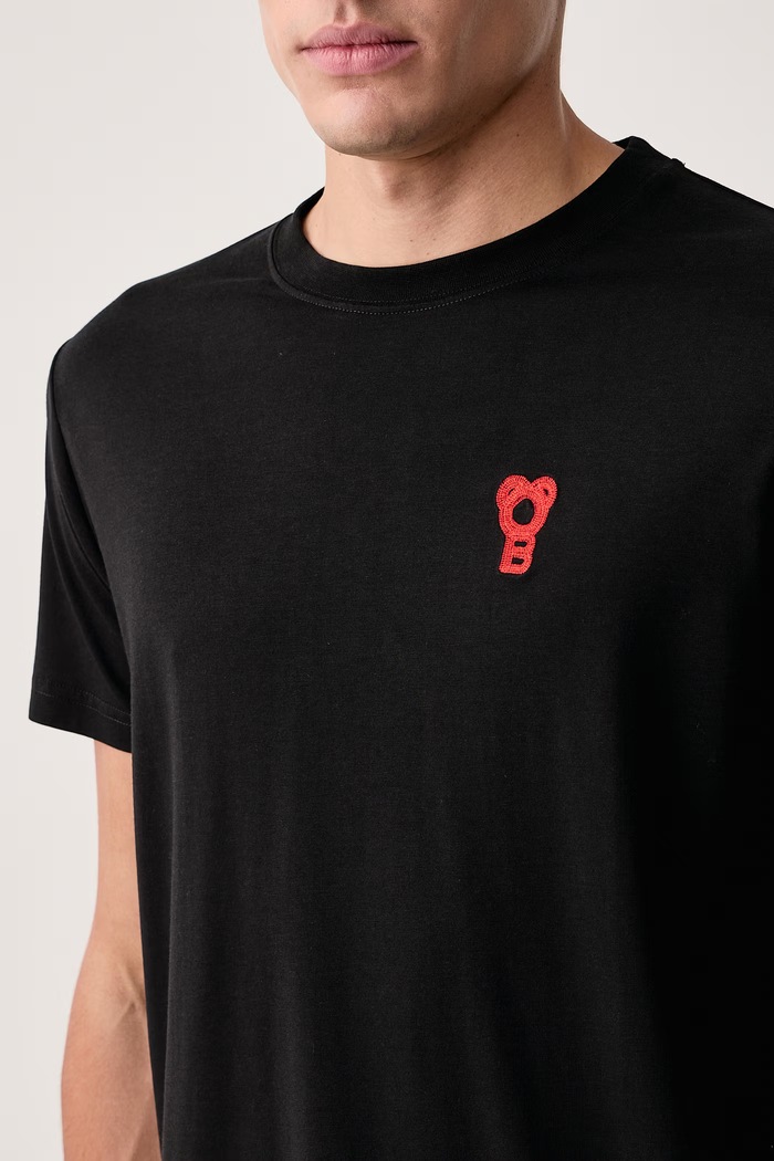 T-shirt męski z lyocellem Baron Filou 000017365 czarny
