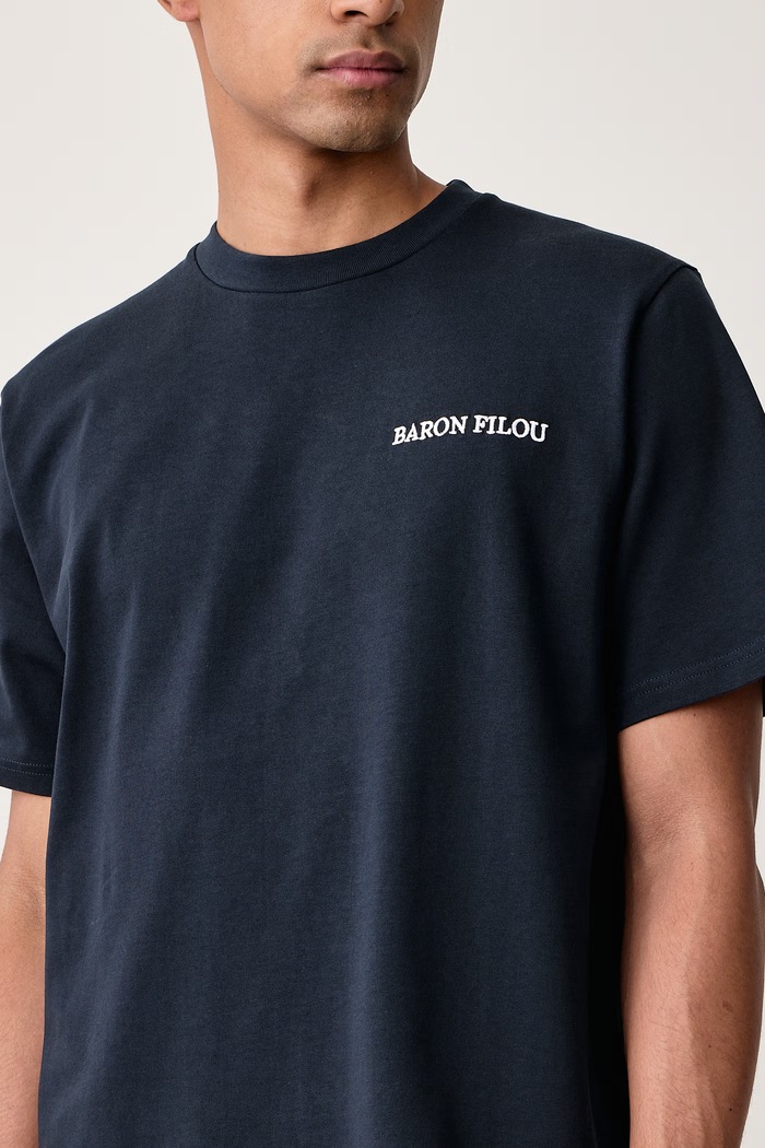 T-shirt męski bawełniany Baron Filou 000017246 granatowy